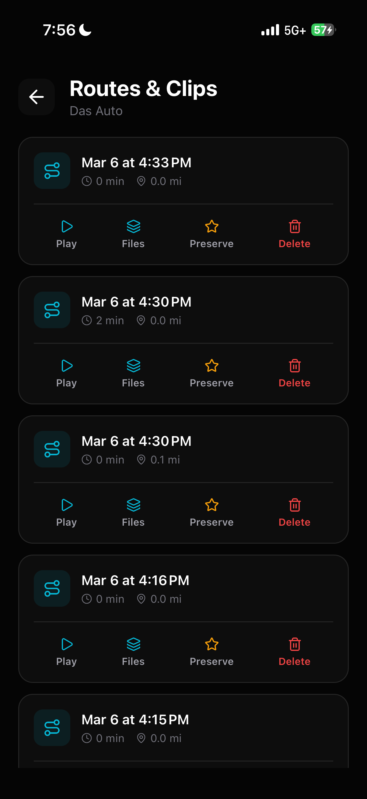Mobile Routes List