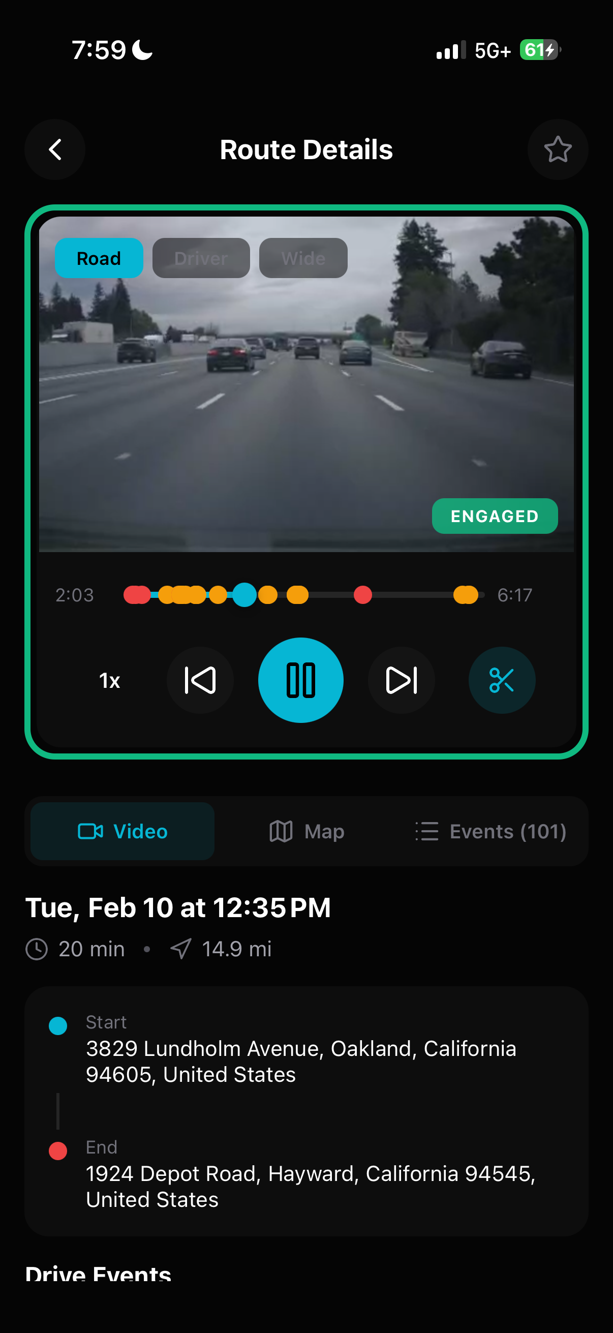 Mobile Route Playback Video