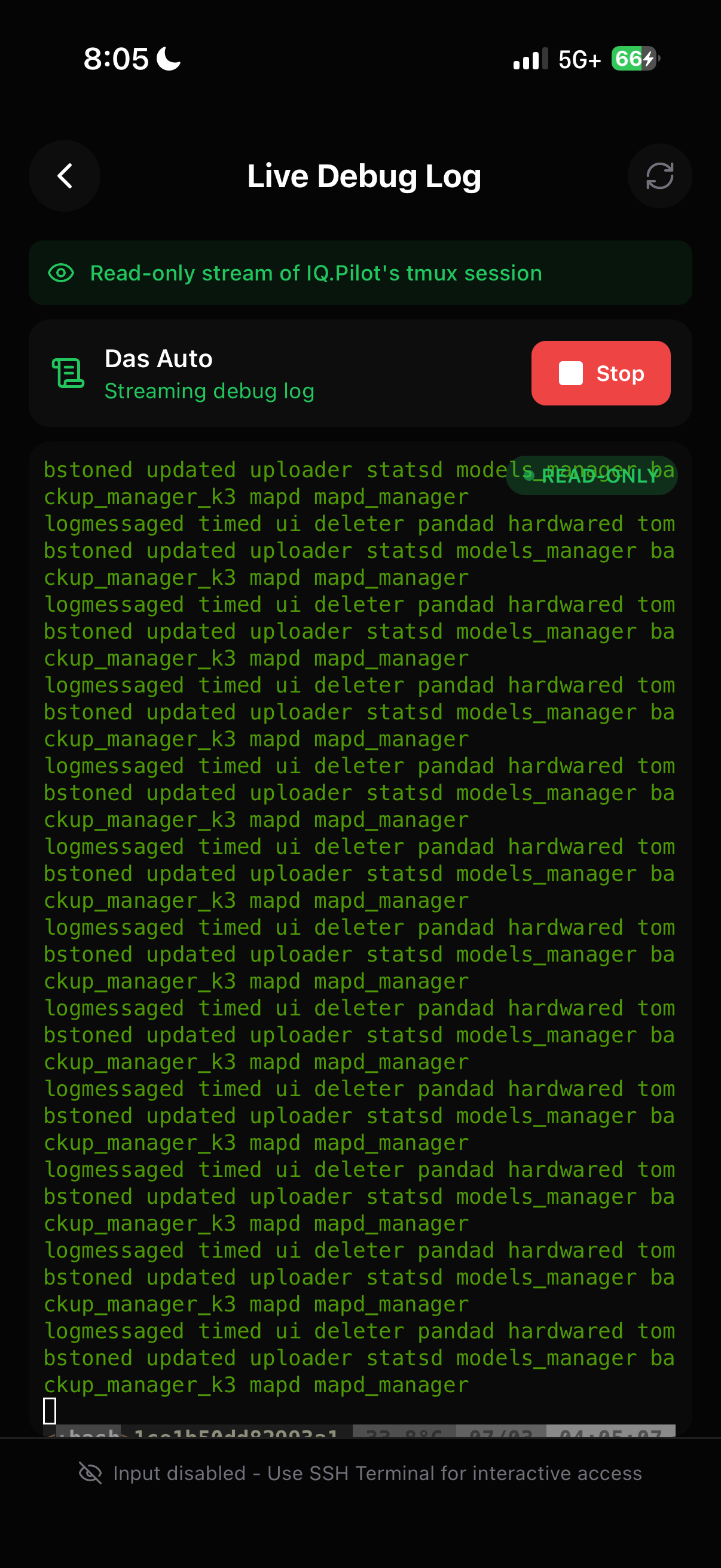 Mobile Live Debug Log